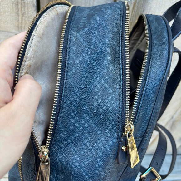 Michael Kors Blue Backpack with Gold Accents - Picture 4 of 7
